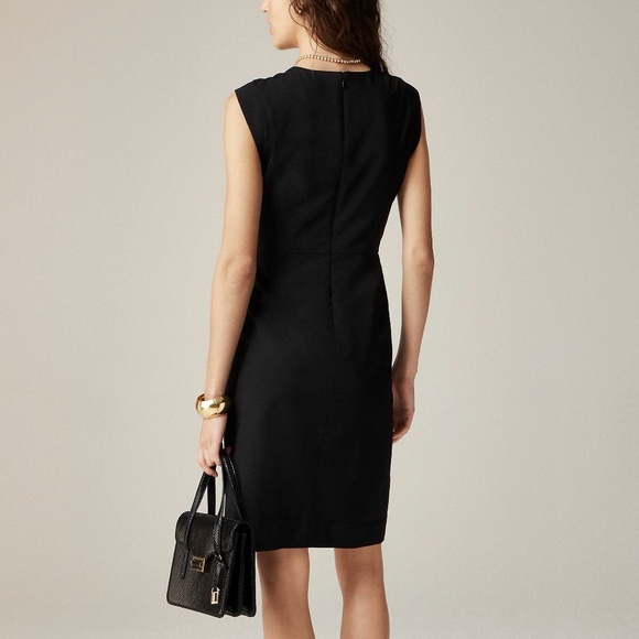 NWT!! J. CREW New Resume Tollegno Italian Wool Dress Solid Black Sheath Preppy 8 - Picture 8 of 15